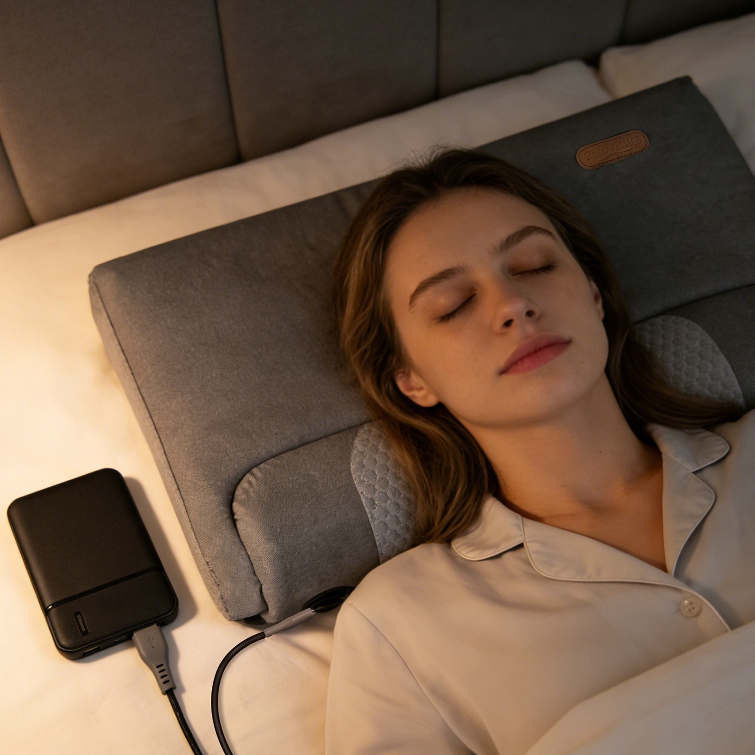 Neck & Back Massager Pillow – Heat + Vibration | USB Powered
